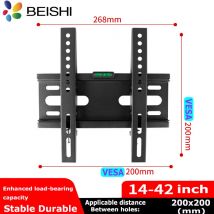 BEISHI Supporto da parete per TV fisso per la maggior parte delle TV LED, LCD e plasma da 14-42" piatta/curva Max VESA 200X200 Staffa TV universale