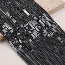 Schwarze natürliche Hämatit-Steinperlen, 4 x 2 x 2 mm, 200 Stück, rechteckige Form, lose Spacer-Perlen für DIY-Schmuckherstellung, Armbänder, Halsketten