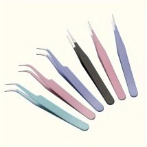 2 szt. Precyzyjna pęseta ze stali nierdzewnej, kolorowy album do scrapbookingu, prosta i zakrzywiona główka, różowy/niebieski/fioletowy/biały/blla