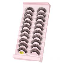 SHIDISHANGPIN 8/10 Pairs Russian Strip Lashes Fluffy Volume False Eyelashes DD Curl Dramatic Messy Faux Mink Fake Lashes Make up