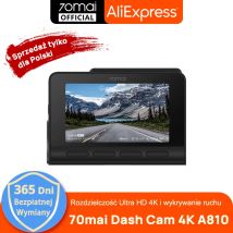 70mai 4K Dash Cam A810 2160P UHD F1.8 Apertura 150FOV 70mai A810 4G Car DVR Supporto Connettività 4G Telecomando GPS ADAS