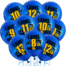 10 Stück 12 Zoll blaue Gamepad-Zahlen-Latexballons zum 8. bis 13. Geburtstag, Spiel auf Abbildung, Thema, Ballon, Geburtstagsparty-Dekorationen