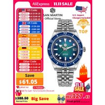 San Martin 40mm Men's Luxury Diver Watch Miyota 9015 Enamel Sunburst Dial Automatic Mechanical Wristwatch Waterproof 200m SN0148