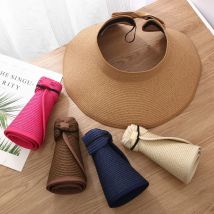 Sommer Hüte Für Frauen Sonnenhut Leere Top Faltbare Tragbare Outdoor Sonnenschirm Strand Zubehör Sonnenschutz Sonnenhut Weibliche Casual