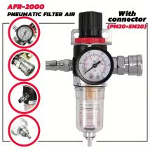 1pc AFR-2000 Pneumatische Filter Luft Behandlung Einheit Mit Stecker (PM20 + SM20) Druckregler Kompressor Reduzierventil Öl Wat