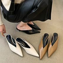Mode Spitz Maultiere Hausschuhe Frauen Niedrigen Absatz Slingback Sandalen Damen Elegante Kleid Rutschen Komfort Designer Pumpen Frauen
