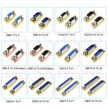 DB9/15/25/37 Pin VGA femmina a femmina/maschio a maschio/femmina porta seriale Rs232 connettore Com Mini adattatore per cambio di genere Modem Null