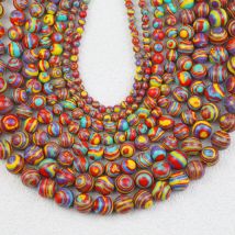 Synthetic Stone Multicolor Malachite Round Loose Spacer Beads 4/6/8/10mm For Jewelry Making DIY Findings Bracelet Accessories