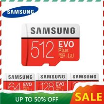 100 % SAMSUNG Original EVO Plus MicroSD-Karte 128G Flash-Speicherkarte 32 GB 64 GB TF-Karte 256 GB 512G Klasse 10 UHS-I Hochgeschwindigkeits-Microsd