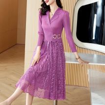 2024 Frühling Premiere Miyake Falten blaugrün Schönheit Cinch ing Französisch inspiriert High-Waist A-Linie Maxi kleid mit maßge schneider ten Blazer Kragen