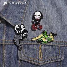 Punk Films Monsters Theme Enamel Pins Custom Horror Movies Girls Monster Badges Lapel Backpack Brooches Jewelry Accessories