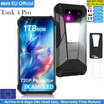 8849 Tank 4 Pro Unihertz 5G AI Proiettore robusto Smartphone 1TB + 36G Dimensity 8300 AMOLED 3K Android 14 6.78''120HZ 11600mAh