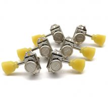 3L3R Vintage-Stil Gitarren-Sperr-Mechaniken Jade Gelbe Spitze Gitarren-Stimmwirbel Mechaniken für Les Paul SG Gitarre Silber Nickel