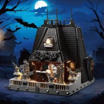 2419 pezzi Mercoledì Addams Building Blocks Set Gioco di film creativi Casa nera Edifici modulari Mattoni Giocattoli per bambini Regali per adulti
