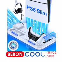 BEBONCOOL cargador de controlador de juegos para PS5 Slim, soporte de refrigeración, estación de refrigeración para Playstation 5, disco delgado y edición Digital