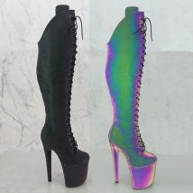 Leecabe 20CM/8 zoll Nacht Licht ober sexy exotische junge trend mode stiefel High Heel plattform