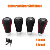 Pomello del cambio universale per auto Leva del cambio manuale a 5/6 velocità Punto linea nera rossa Pelle PU