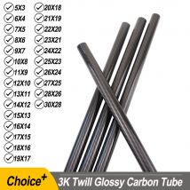 2Pcs 3k Full Carbon Fiber Tube Twill Glossy Hard Pipe Length 500mm Diameter 5mm to 30mm for RC Airplane Drone Parts DIY Usage