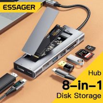 Essager 8-in-1 USB-Hub mit Festplatten speicher funktion USB Typ C zu HDMI-kompatibler Laptop-Docking station für MacBook Pro Air M1 m2