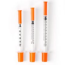 50/100 pz 0.3/0.5/1ML Siringa veterinaria in plastica usa e getta Tappo arancione Siringa per insulina sterile con aghi per animali da fattoria
