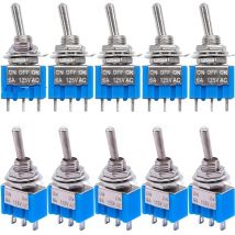 10 sztuk DIY przełącznik dwupozycyjny ON-OFF-ON/ON-ON 3Pin 3 pozycja zatrzask MTS-103 MTS-102 AC 125 V/6A 250 V/3A przycisk zasilania przełącznik samochodowy