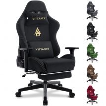 Vittanly Gaming-Stuhl, atmungsaktiver Bürostuhl aus hochwertigem Stoff, neuer verstellbarer und drehbarer Schreibtischstuhl mit Fußstütze
