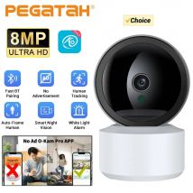 8MP WiFi Babyphone Heimsicherheitskamera mit 4K HD, Bewegungsverfolgung, IR-Nachtsicht, 2-Wege-Audio, Echtzeitalarnungen O-Kam APP