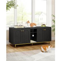 Hzuaneri Mobile per gatti per 2 gatti, nascosto con doppi spazi, con spazio di archiviazione, palline di peluche, può essere utilizzato come mobile TV