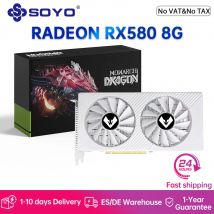SOYO AMD Radeon RX580 Scheda grafica da gioco da 8 GB 2048SP GDDR5 256 bit PCIE 3.0 x16 DP DVI RX580 Scheda video per computer desktop GPU da 8 GB