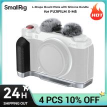 SmallRig L-Shape Mount Plate with Silicone Handle for FUJIFILM X-M5 Silicone Grip for X-M5 Sliver Black Color 4875