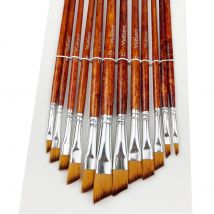 Hochwertiges 12-teiliges Winkel-Künstler-Pinsel-Set – Anti-Shedding-Nylonhaar, langlebig und vielseitig für Acrylöl-Gouache