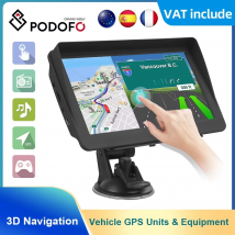 Podofo navigazione GPS per auto 7 pollici Touch Screen navigatore GPS camion parasole Sat Nav 256MB