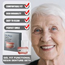 ORALHOE Gel Fit Funktionelle Harz-Prothesensets, die Zahnverlust abdecken, perfekte Lächeln, hohe Haltbarkeit, bequeme Passform, leicht zu reinigen
