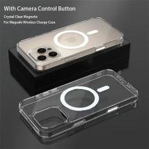 Mit Kamera-Steuerknopf, klares Acryl für Magsafe-Hülle für iPhone 16 Pro Max 16 Plus, magnetische kabellose Ladung, stoßfeste Abdeckung