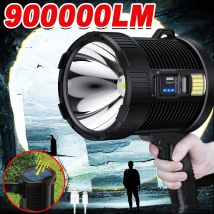 Faretto ricaricabile 900000   Faretti a LED da lumen Torcia grande portatile Faretti solari da esterno super luminosi Proiettore