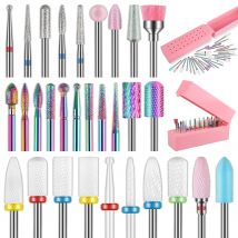 30 Stück Nagelbohrer, Wolframkarbid, Diamant, Maniküre, Keramik, Quarz, spitze Nagelhautnägel für Acrylgel
