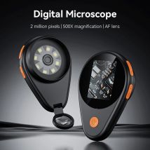 Lente d'ingrandimento per microscopio portatile con microscopio digitale 500X con schermo IPS da 8 luci da 2 pollici Monete video Microscopio per riparazione elettronica