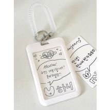SKYSONIC ABS Slide Kpop Fotokartenhalter Anti-Verlust-Schlüsselanhänger 7,6 cm INS Weiß Idol Schutzhülle Tasche Buskarten Ärmel Supplis
