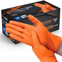 8Mil Heavy Duty Orange Nitril Handschuhe Einweg-Arbeitshandschuhe für industrielle Sicherheit Latexfreie Diamantgriff-Handschuhe für Mechaniker-Sanitär
