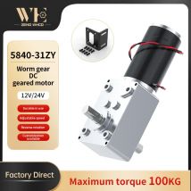 5840-31ZY Schneckengetriebe-Gleichstrommotor, 12 V/24 V, zwei kurze Ausgangswellen, 12–470 U/min, 100 kg cm, mit selbstsicherndem Metallbürstenmotor.