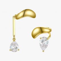ENFASHION Asymmetrische Wassertropfen Kristall Ohr Manschette Clip Auf Ohrringe Für Frauen Gold Farbe Earcuff Ohrringe Modeschmuck E1151