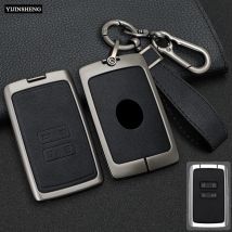 4 Button Zinc Alloy + Leather Car Key Case Cover Skin Holder For Renault Koleos Kadjar Captur Megane Clio Scenic Talisman Arkana