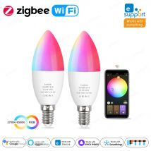 Ewelink e14 led lampe zigbee smart wifi rgb led licht 240-v kerzen lampe dimmbar led kronleuchter lampe scheinwerfer für wohnkultur