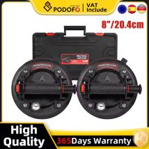 Podofo 2 ventose sottovuoto 8 "/20,4 cm ventose in vetro a mano-ero resistenti 800 LBS sollevatore di vetro con manometro