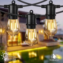 LED-S14-Lichterkette für draußen, E27, 220 V, EU-Stecker, 2 W, wasserdichtes Terrassenlicht, dimmbar, bruchsicher, wasserdicht, Gartenlicht-Dekoration