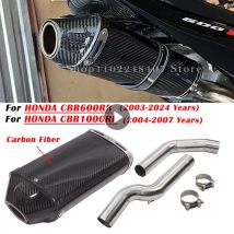 Für HONDA CBR1000RR CBR600RR F5 2003-2023 2024 Motorrad Auspuff Escape Modifizierte Carbon Faser Schalldämpfer Mit Mittleren Link Rohr
