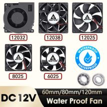 Gdstime DC 12 V wasserdichter industrieller Ultraschall-Luftbefeuchter, Kühlkühler, 60/80/120 mm, wasserdichter Lüfter für den Außenbereich