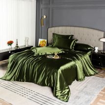 Set biancheria da letto di alta qualità Copripiumino in raso delicato sulla pelle Copripiumino singolo doppio completo Queen tinta unita