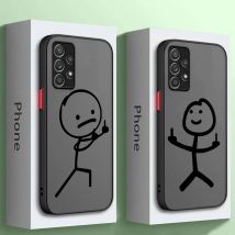 Custodia opaca per Samsung A52 A53 A12 A13 A14 A21s A22 A24 4G A32 A34 A54 A53 A70 A72 A73 5G Copertura del telefono Carino Divertente Matchman