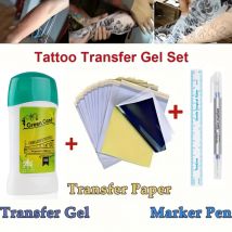 Tattoo Transfer Gel, Professional Tattoo Stencil Magic Gel, Thermal Copier Tattoo Transfer Paper, Marker Pen